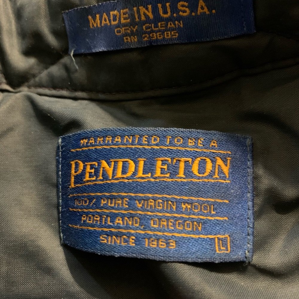 Pendleton Oxford Wool Long Sleeve Shirt - Green/Navy/Burgundy - L - Picture 2 of 3